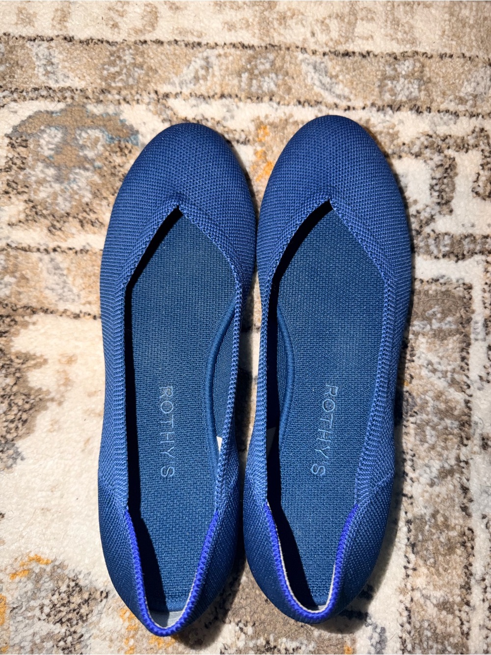 Rothy's Deep Blue Knit Ballet Flats